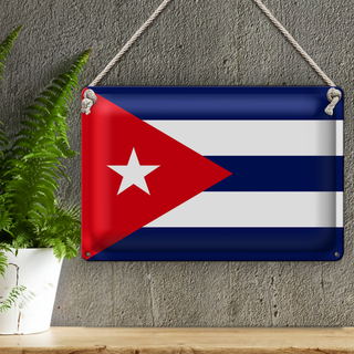 Blechschild Flagge Kuba 30x20cm Flag of Cuba