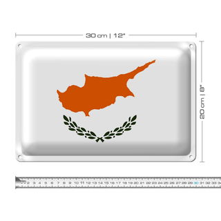 Blechschild Flagge Zypern 30x20cm Flag of Cyprus