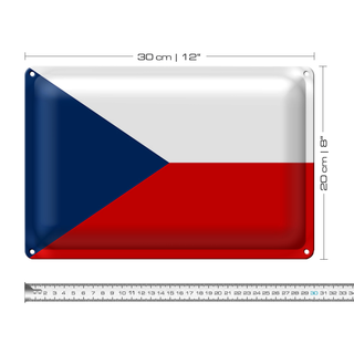 Blechschild Flagge Tschechien 30x20cm Flag Czech Republic