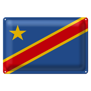 Blechschild Flagge DR Kongo 30x20cm Flag democratic Congo