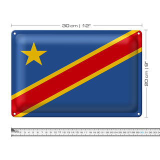 Blechschild Flagge DR Kongo 30x20cm Flag democratic Congo