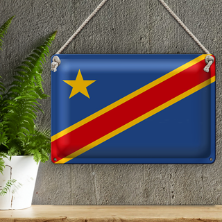 Blechschild Flagge DR Kongo 30x20cm Flag democratic Congo