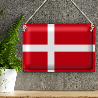 Blechschild Flagge Dänemark 30x20cm Flag of Denmark