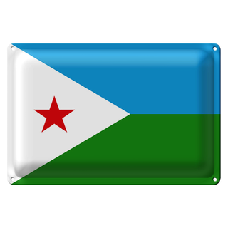 Blechschild Flagge Dschibuti 30x20cm Flag of Djibouti