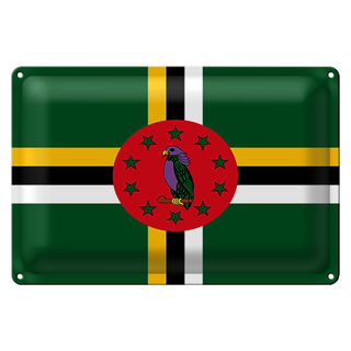Blechschild Flagge Dominica 30x20cm Flag of Dominica