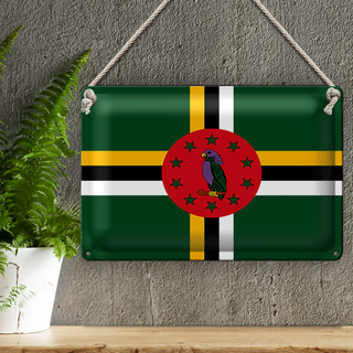 Blechschild Flagge Dominica 30x20cm Flag of Dominica