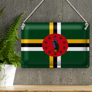 Blechschild Flagge Dominica 30x20cm Flag of Dominica