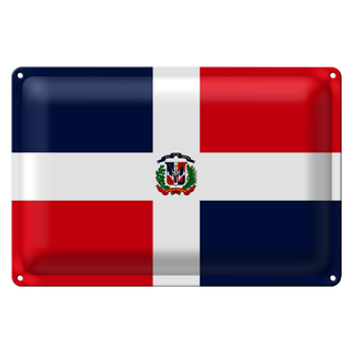 Blechschild Flagge Dominikanische Republik 30x20cm Flag