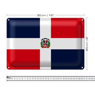Blechschild Flagge Dominikanische Republik 30x20cm Flag
