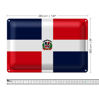 Blechschild Flagge Dominikanische Republik 30x20cm Flag