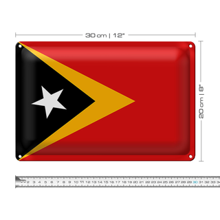 Blechschild Flagge Osttimor 30x20cm Flag of East Timor