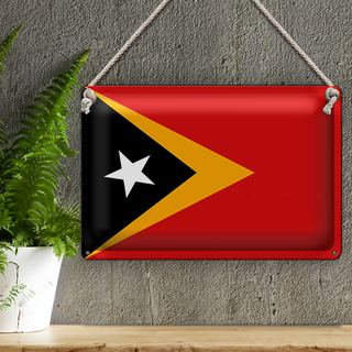 Blechschild Flagge Osttimor 30x20cm Flag of East Timor
