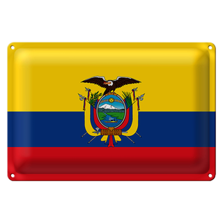 Blechschild Flagge Ecuador 30x20cm Flag of Ecuador