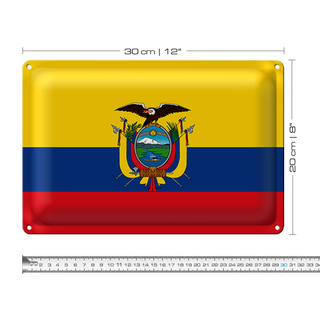 Blechschild Flagge Ecuador 30x20cm Flag of Ecuador