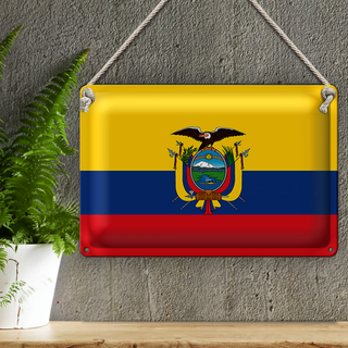 Blechschild Flagge Ecuador 30x20cm Flag of Ecuador