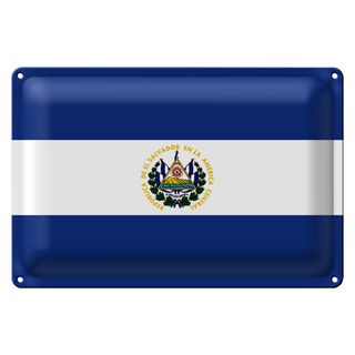 Blechschild Flagge El Salvador 30x20cm Flag of El Salvador