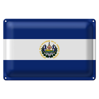 Blechschild Flagge El Salvador 30x20cm Flag of El Salvador