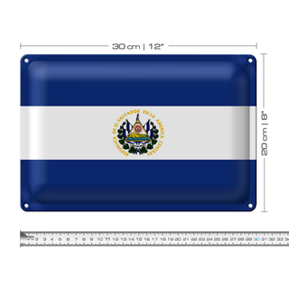 Blechschild Flagge El Salvador 30x20cm Flag of El Salvador