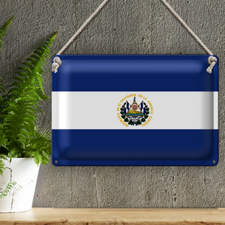 Blechschild Flagge El Salvador 30x20cm Flag of El Salvador