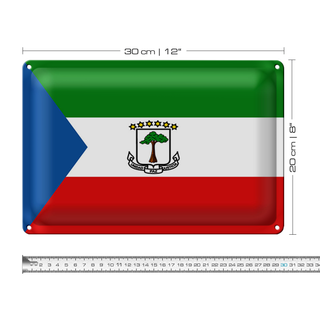 Blechschild Flagge Äquatorialguinea 30x20cm Flag
