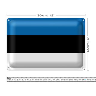 Blechschild Flagge Estland 30x20cm Flag of Estonia