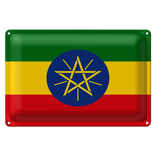 Blechschild Flagge Äthiopien 30x20cm Flag of Ethiopia