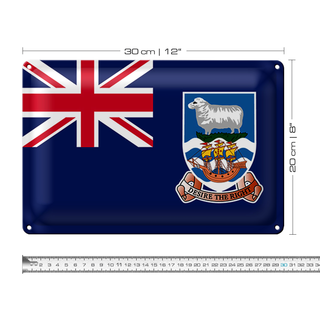 Blechschild Flagge Falklandinseln 30x20cm Falkland Islands