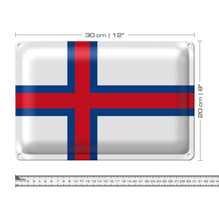 Blechschild Flagge Färöer 30x20cm Flag of the Faroe Islands