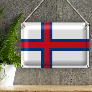 Blechschild Flagge Färöer 30x20cm Flag of the Faroe Islands