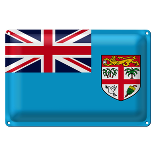 Blechschild Flagge Fidschi 30x20cm Flag of Fiji