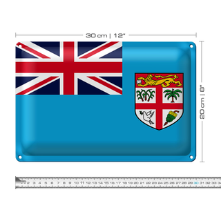Blechschild Flagge Fidschi 30x20cm Flag of Fiji