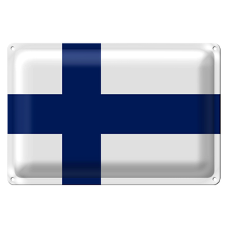Blechschild Flagge Finnland 30x20cm Flag of Finland