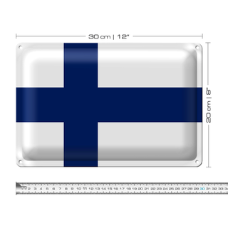 Blechschild Flagge Finnland 30x20cm Flag of Finland