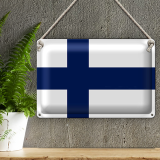 Blechschild Flagge Finnland 30x20cm Flag of Finland