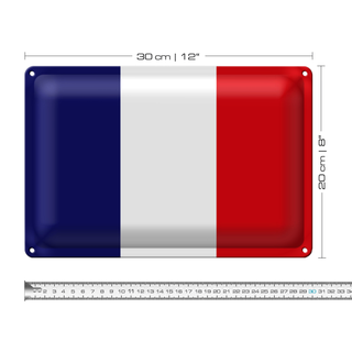 Blechschild Flagge Frankreich 30x20cm Flag of France