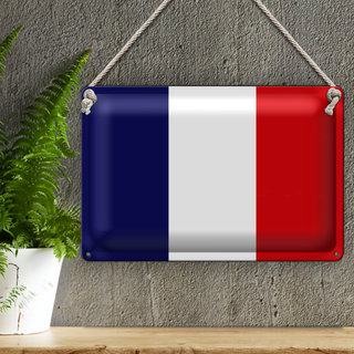 Blechschild Flagge Frankreich 30x20cm Flag of France