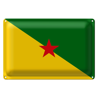 Blechschild Flagge Französisch-Guayanas 30x20cm Flag French