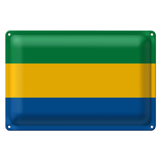 Blechschild Flagge Gabun 30x20cm Flag of Gabon