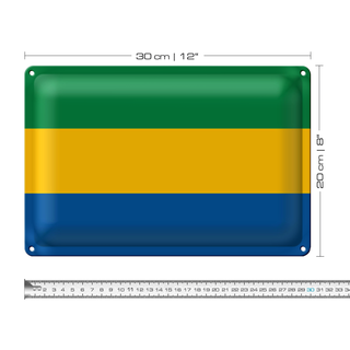 Blechschild Flagge Gabun 30x20cm Flag of Gabon