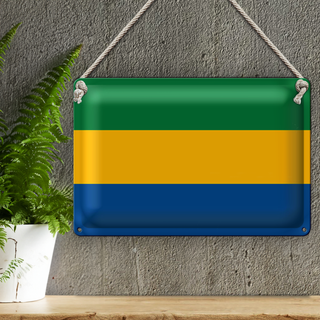 Blechschild Flagge Gabun 30x20cm Flag of Gabon