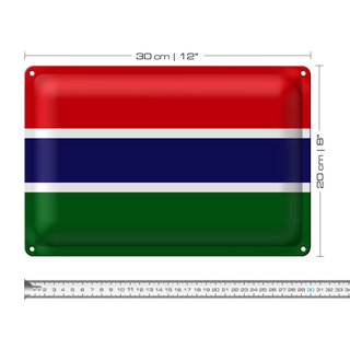 Blechschild Flagge Gambia 30x20cm Flag of the Gambia