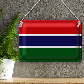Blechschild Flagge Gambia 30x20cm Flag of the Gambia