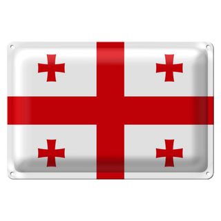 Blechschild Flagge Georgien 30x20cm Flag of Georgia