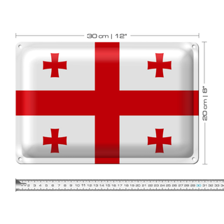 Blechschild Flagge Georgien 30x20cm Flag of Georgia