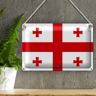 Blechschild Flagge Georgien 30x20cm Flag of Georgia
