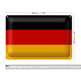 Blechschild Flagge Deutschland 30x20cm Flag of Germany