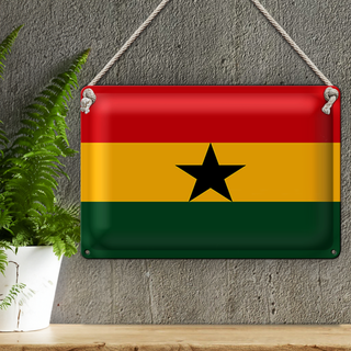 Blechschild Flagge Ghana 30x20cm Flag of Ghana