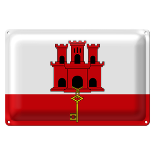 Blechschild Flagge Gibraltar 30x20cm Flag of Gibraltar