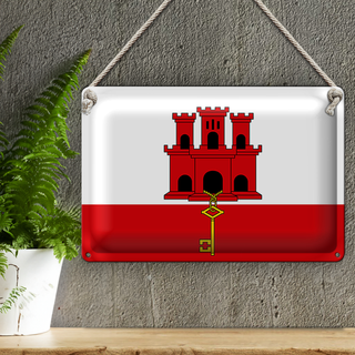 Blechschild Flagge Gibraltar 30x20cm Flag of Gibraltar