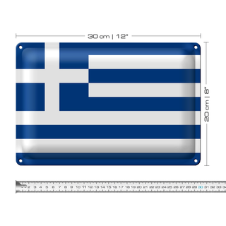 Blechschild Flagge Griechenland 30x20cm Flag of Greece